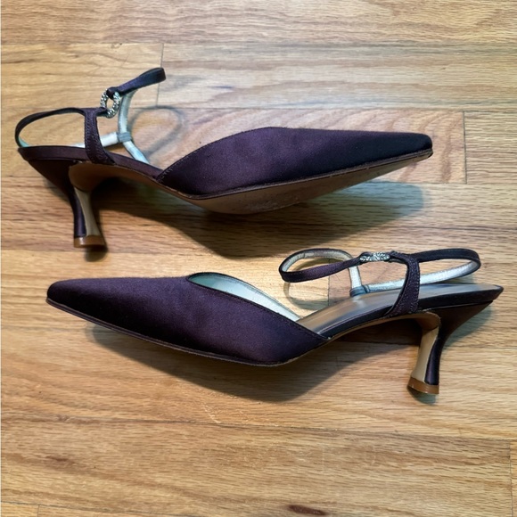 STUART WEITZMAN Authentic Evening Sling Back Purple Heel Pumps - size 8 - Picture 3 of 7